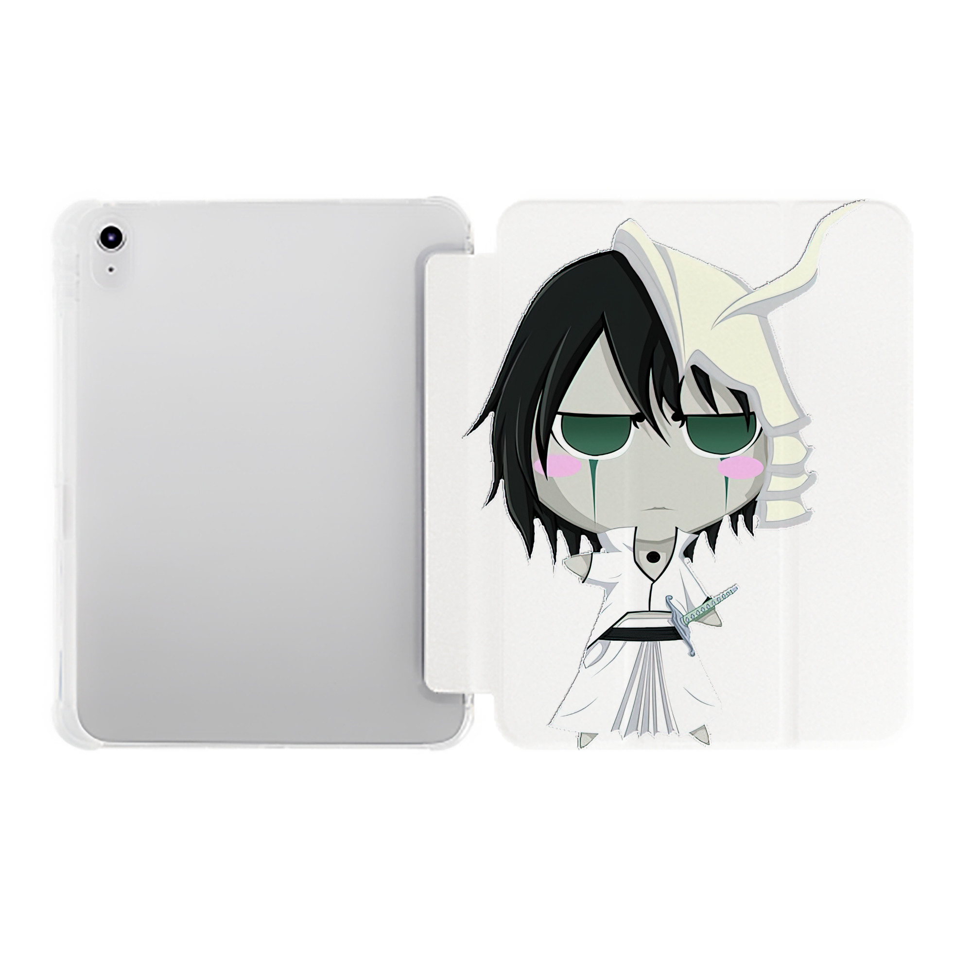 （画像用） ブリーチ ウルキオラ·シファー BLEACH Ulquiorra cifer IPad ケース ペン収納付き 三つ折りスタンド PUレザー×シリコン 対応機種9.5/10.5/10.9インチ